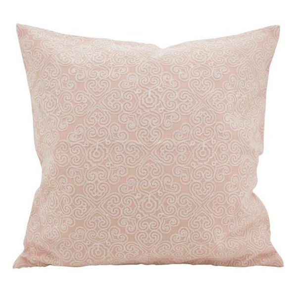 Saro Lifestyle SARO 729.RS18S 18 in. Square Swirled & Stitched Down Filled Throw Pillow  Rose 729.RS18S